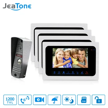 

JeaTone 7 Inch Color TFT LCD Video Door Phone Doorbell Intercom System Kit IR Camera Night Vision Electronic Lock Control