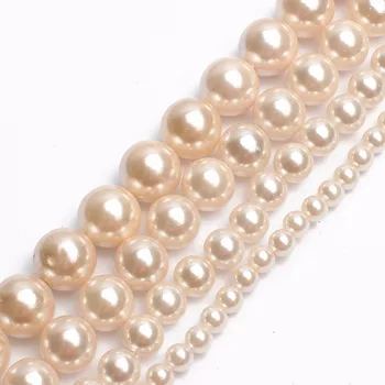 

Natural A+ pink beads shell pearl Round Loose beads ball For Jewelry Making DIY Bracelet Necklace 15 inches 6/8/10/12 mm