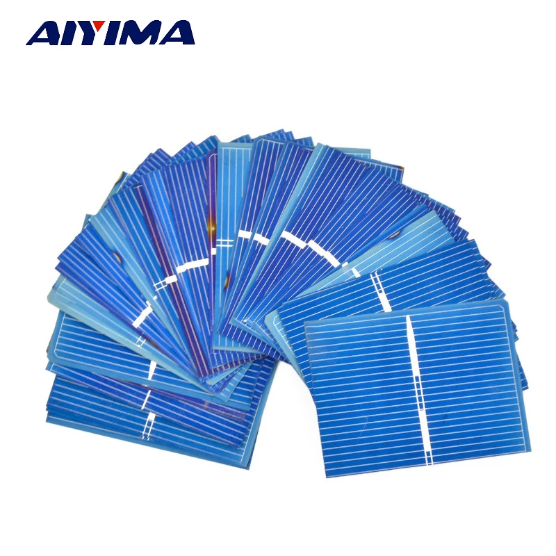 

AIYIMA 40Pcs Solar Panel Polycrystalline Silicon Solar Cells DIY Painel Solar Battery Charger Poly 52x38MM 0.3W