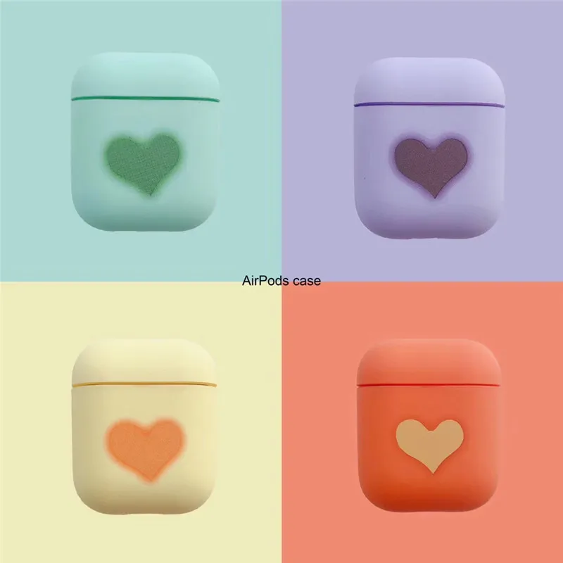 

2019 New INS Love Heart Liquid Silicone For Airpods 2 Case Cute Anti-drop i10 tws i80 Earphone Case For AirPods Skin Case Cover