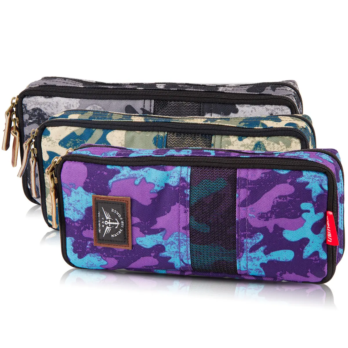 

High quality large capacity Oxford Multifunctional Pencil Bag Durable Pencil Case Deli 31738