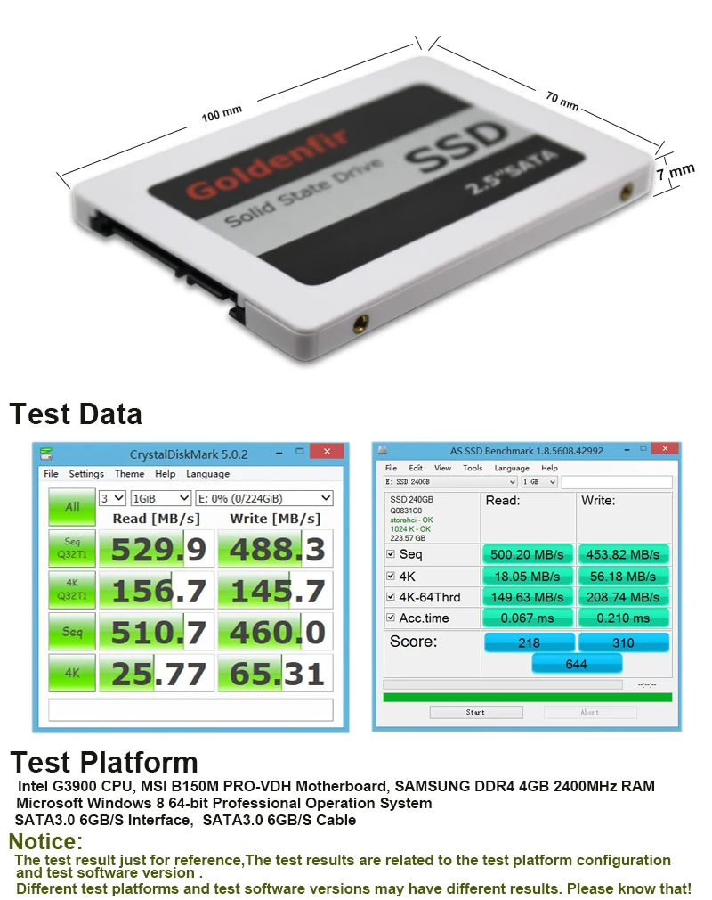 Goldenfir SSD, 240 ГБ, 120 ГБ, 60 Гб, 2,5 дюйма, жесткий диск hd, 64 ГБ, 128 ГБ, твердотельный накопитель для ПК, ssd, 256 ГБ