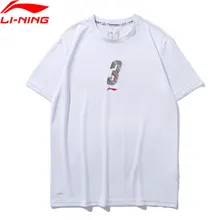 Li-Ning Мужская баскетбольная серия с коротким рукавом Футболка в сухом обычном стиле полиэстер дышащая подкладка спортивный Топ Футболка AHSP097 AMJ19