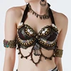 2022 New Tribal Belly Dance Push Up Beaded Bra B/C Cup Vintage Gypsy Bra with Coins and Shells ► Photo 1/6