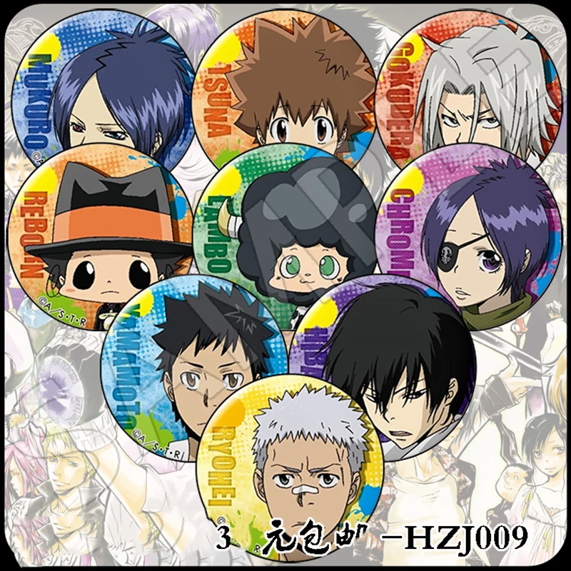 ZXFJXR 58 мм Hitman Reborn Sawada Tsunayoshi Lambo кёя Хибари Hayato Ryohei значок брошь булавки анимация