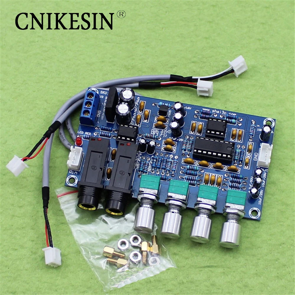 

CNIKESIN Dual power AC12V Kara OK reverb plate reverb microphone amplifier board K song equipment (H5A5)