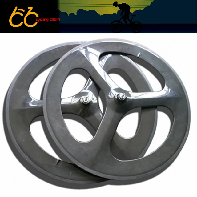 Cheap ROAD BIKES & FIX BIKES Carbon Wheelset 700C*23mm V Brake UD/3K/12K(Glossy or Matt) Wheels 3 spoke Wheelset Tubular impel bike