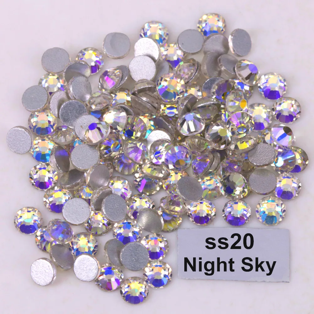 

1440pcs/Lot, High Quality ss20 (4.8-5.0mm) Night Sky Glue On Flat Back Crystals / Non Hotfix Rhinestones