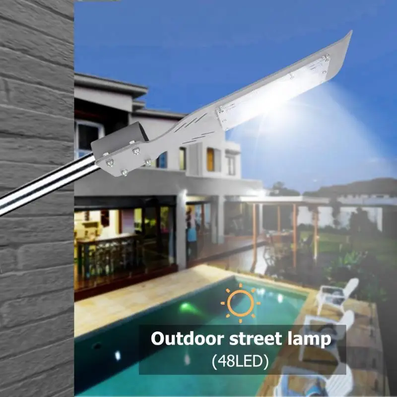 

48 LED 220V 50W Aluminum Solar Wall Light IP67 Waterproof Outdoor Lights Garden Yard Street Lightning Roads Path Security Lamp