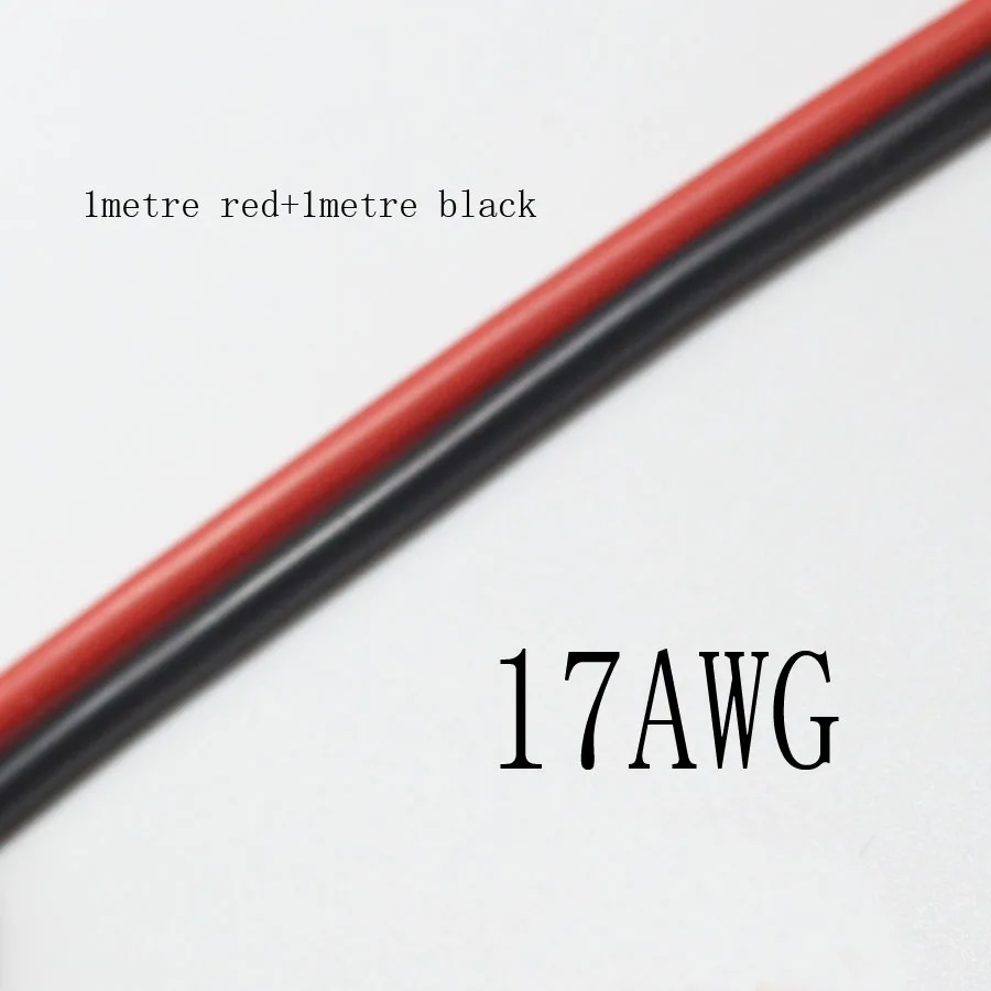 1 метр красный+ 1 метр Черный силиконовый провод 12AWG 13AWG 14AWG 16AWG 18AWG 20AWG 22AWG теплостойкий мягкий силиконовый силикагель провод кабель - Цвет: 17AWG
