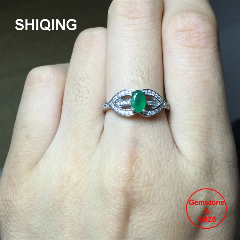 SHIQING натуральное зеленое Изумрудное искусственное серебряное белое Золотое