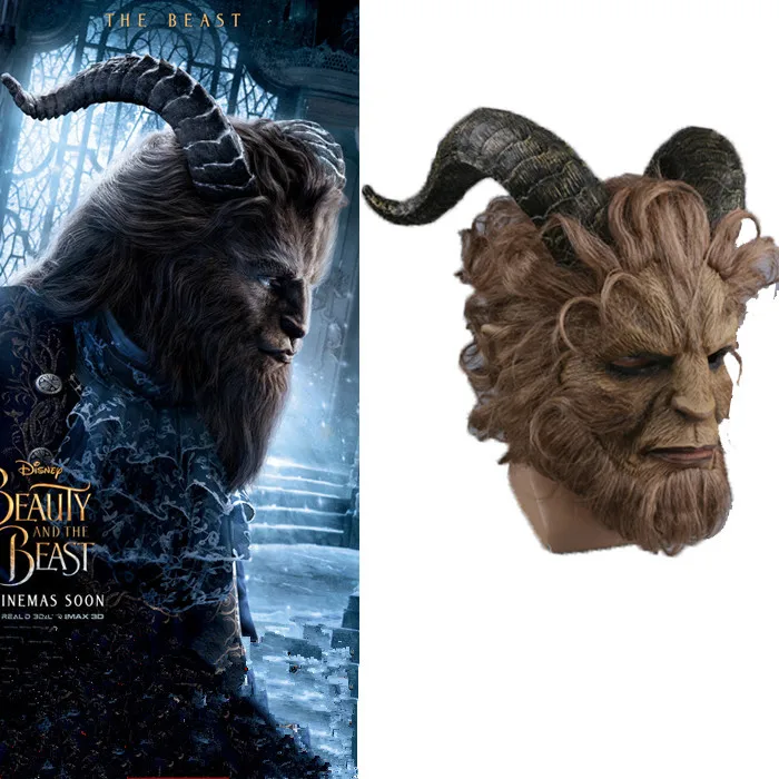 

High quality Halloween Beauty and the Beast Real Edition with Cos mask Beast Prince Mask Wig Long short Hair