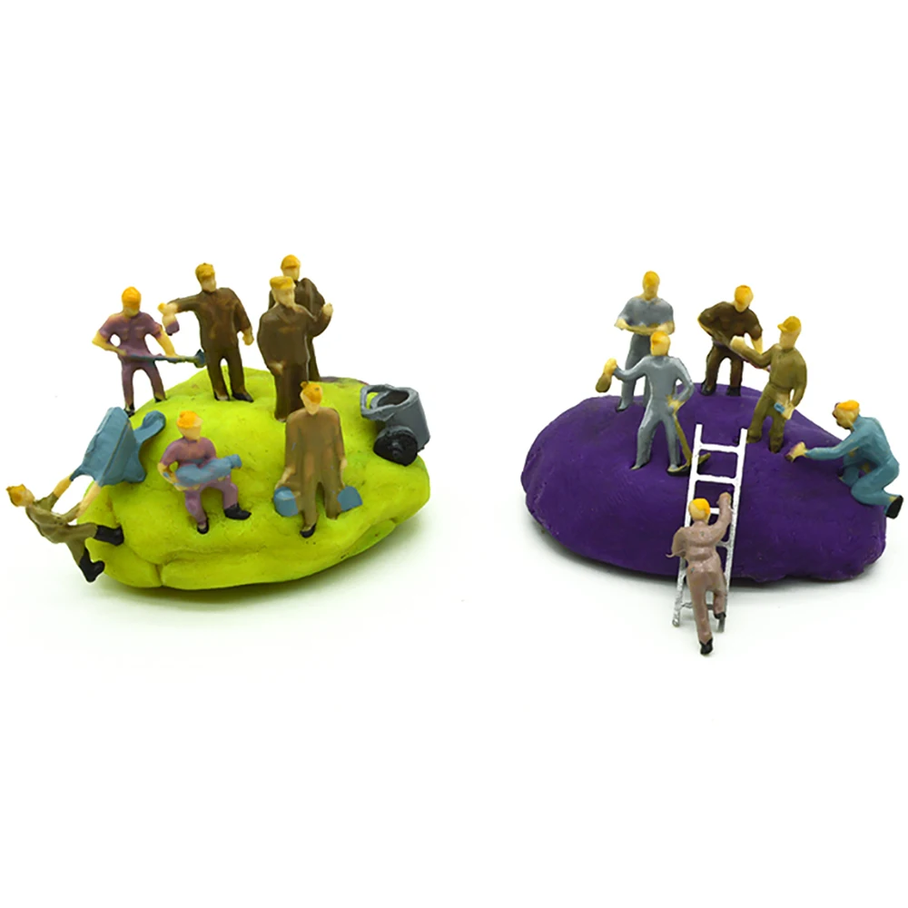 

100pcs Scale 1:87 Mix Painted Model ABS Plastic Railway Worker People Figures for Model Train Layout
