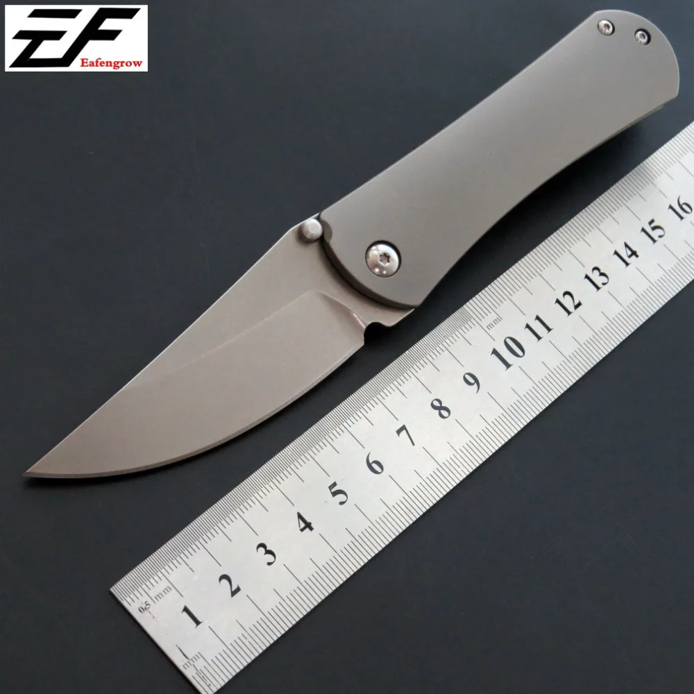 

Eafengrow EF902 folding knife D2 steel blade TC4 titanium alloy handle camping knife outdoor hunting survival hand EDC tool