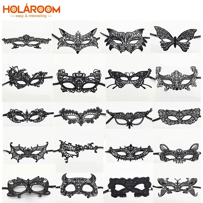 

1PC Black Cutout Lace Mask Black Cool Flower Eye Mask for Masquerade Party Mask Fancy Dress Costume Halloween Party Decorations