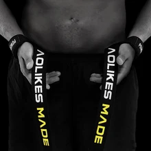 Тяжелая подъемная рукоятка на запястье обертывания ремни силовые упражнения фитнес для бодибилдинга, тренажерных залов наклейки в тренажерный зал ленты питания ремень