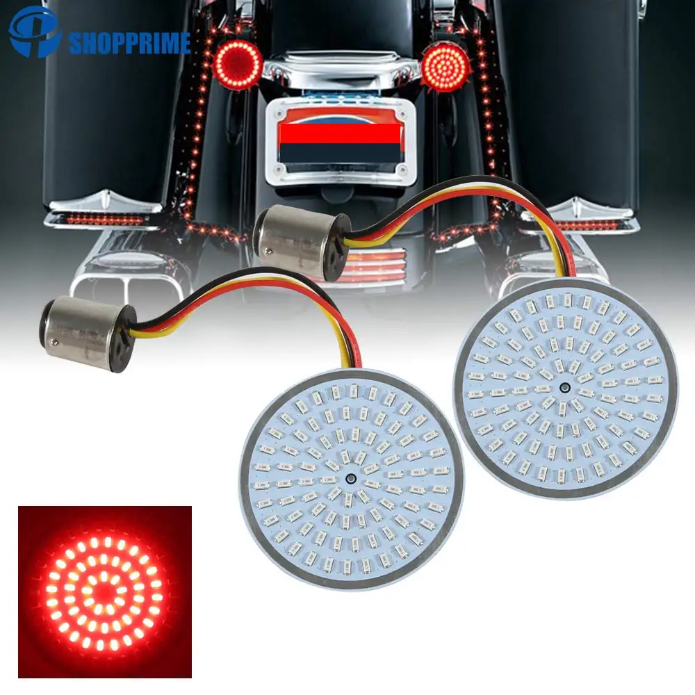 Высокое качество 2 дюйма Пуля Стиль указателя поворота 1157 янтарные/красные светодиодные вставки свет передняя и задняя лампа для туринга Sportster