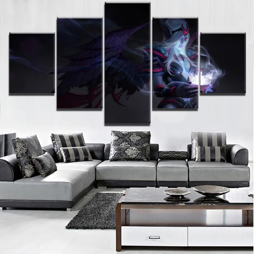 Home Decoration Canvas Painting 5 Pieces DotA 2 Game Pictures Wall Art Prints Creative Modular Artw