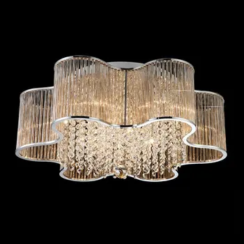 

Luxury LED Glass Sticks Living Room Ceiling Light Stainless Steel Top plate Bedroom Ceiling lamp Crystals Lobby Ceiling light