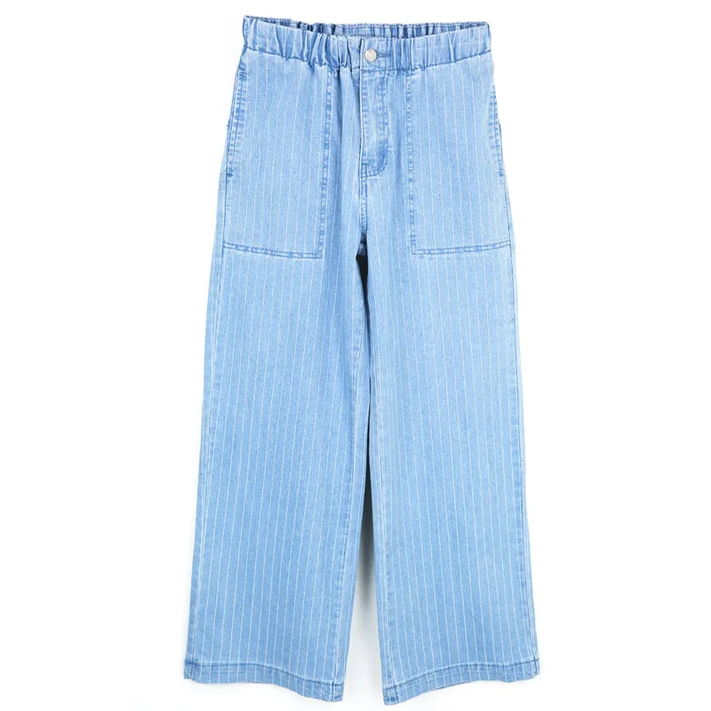 Высокое качество женские длинные джинсы с высокой талией вымоющиеся джинсы винтажные свободные прямые джинсовые брюки - Цвет: light blue