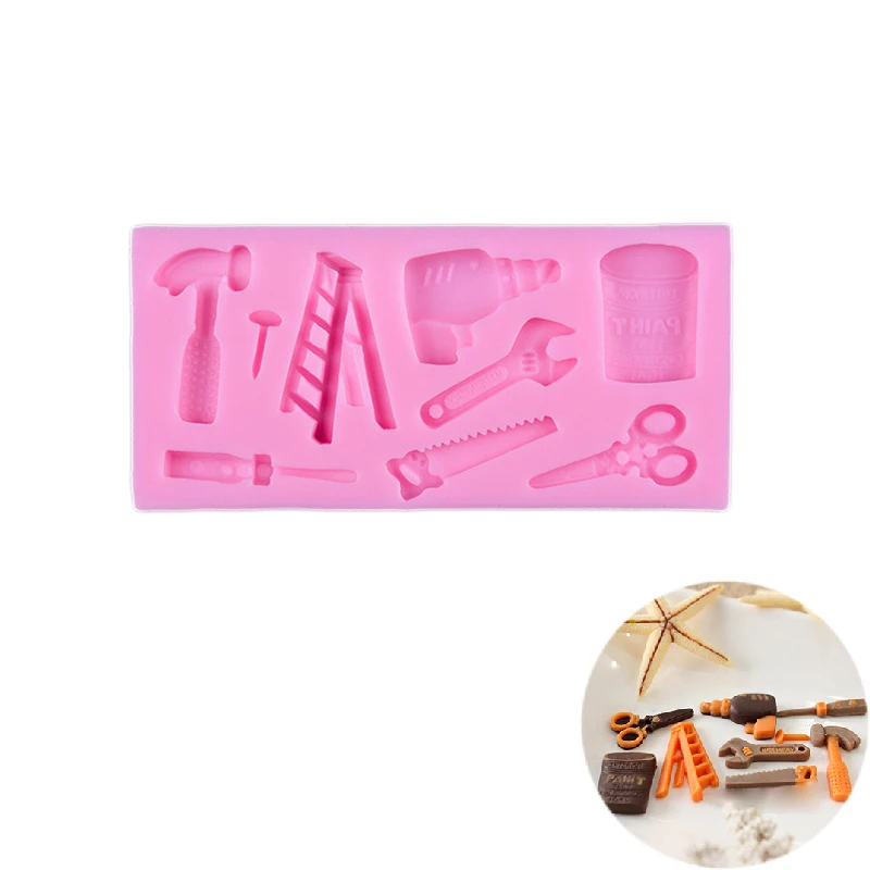 Silicone Cake Lace Scissors Hammer Fondant Cake Mold For Dessert