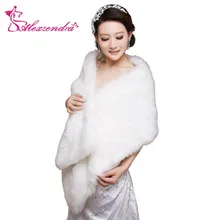 Alexzendra Дешевые Свадебные обертки s белый длинный искусственный мех Болеро Пальто Свадебная шаль, жакет свадебные платья зима осень весна