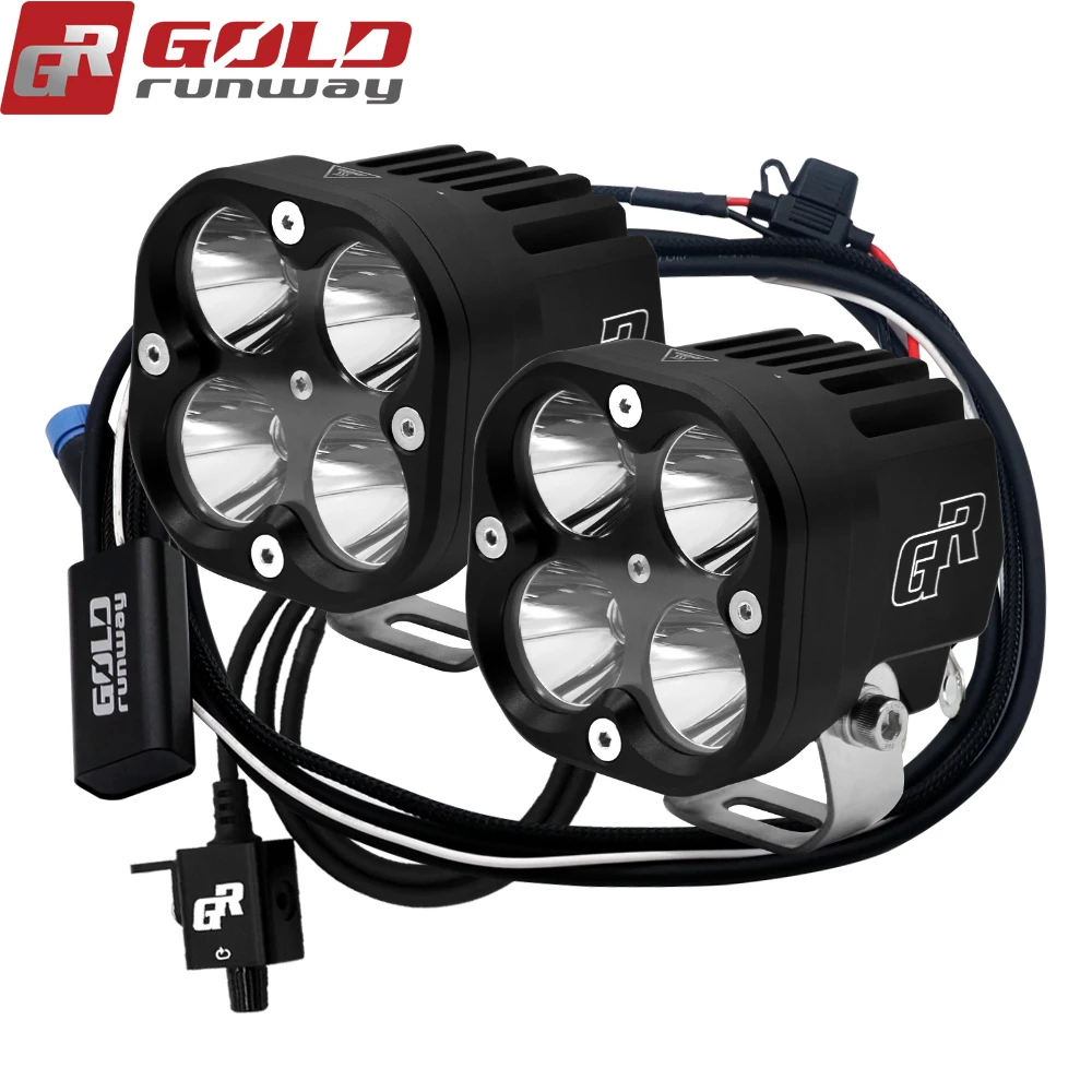 

GOLDRUNWAY 40W LED Auxiliary Lights U3 USA LED Work Light Spot Lamp Driving Fog 12V Car 4x4 Motorcycle+Wiring harness+relay