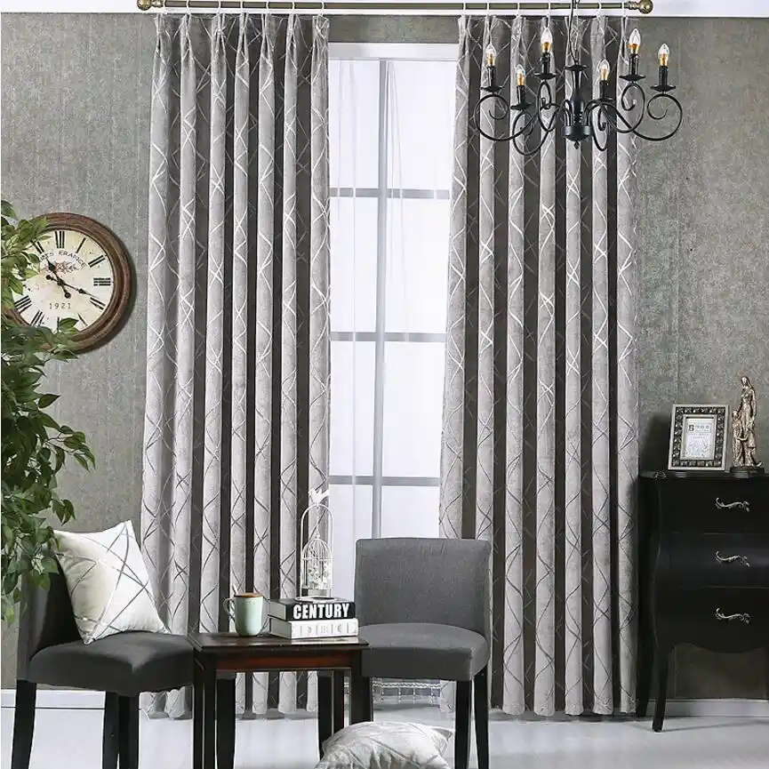 Luxury Damask European Window Treatment Elegant Thick Curtains