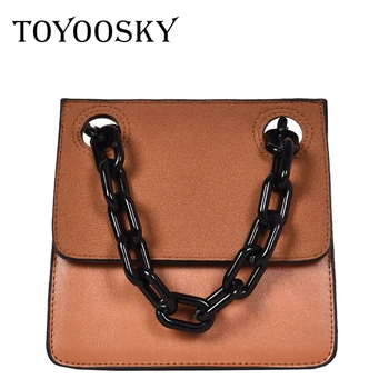 

TOYOOSKY Nubuck Leather Women's Handbags 2018 New Acrylic Chain Small Shoulder Bag Female Fashion Mini Flap Bag Bolsa Feminina