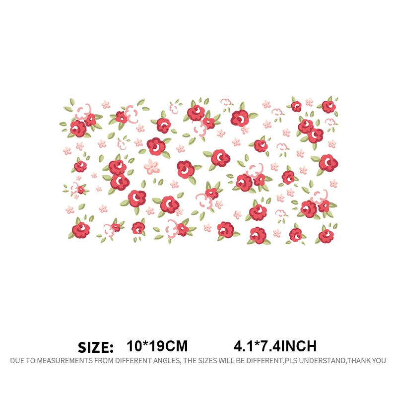 Маленький красный цветок, железные наклейки, резка, самодельные патчи, теплопередача для одежды, домашнее украшение, аппликация - Цвет: LY291