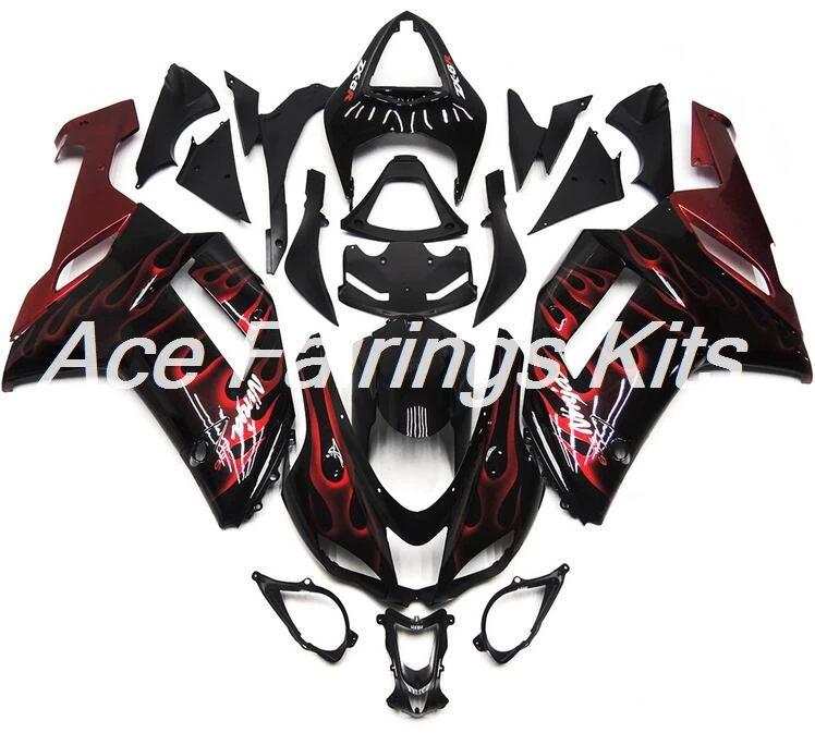 

New Abs Motorcycle Fairings Kit Fit for kawasaki Ninja ZX6R 636 2007 2008 07 08 6R ZX-6R Bodywork set Red Flame