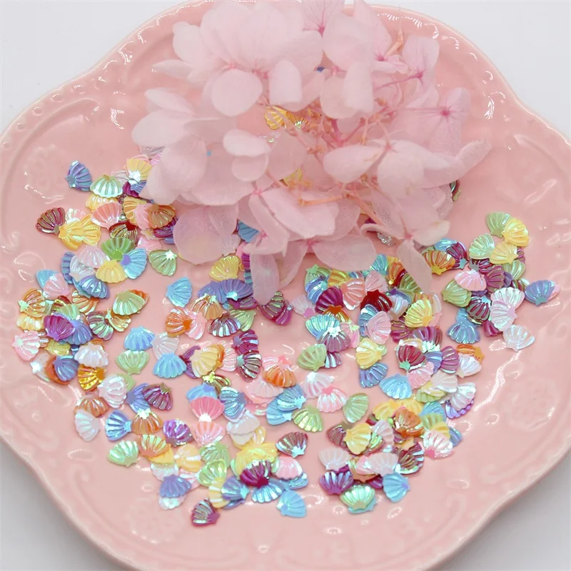 

KSCRAFT 8mm*6mm Shell Shape Sequins PVC Flat for DIY Card Making Craft Color Collection
