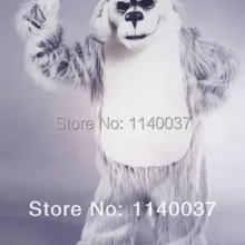 Маскоты deluxe длинные волосы светло серый хаски Маскоты костюм персонажа из мультфильма карнавальный костюм маскарадный костюм партии