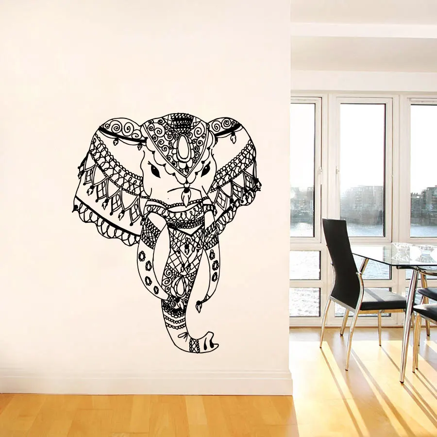 Afrika stil tribal bohemian elephant head wandaufkleber wohnkultur wohnzimmer yoga religiöse wandtattoo wand wallppaer wm