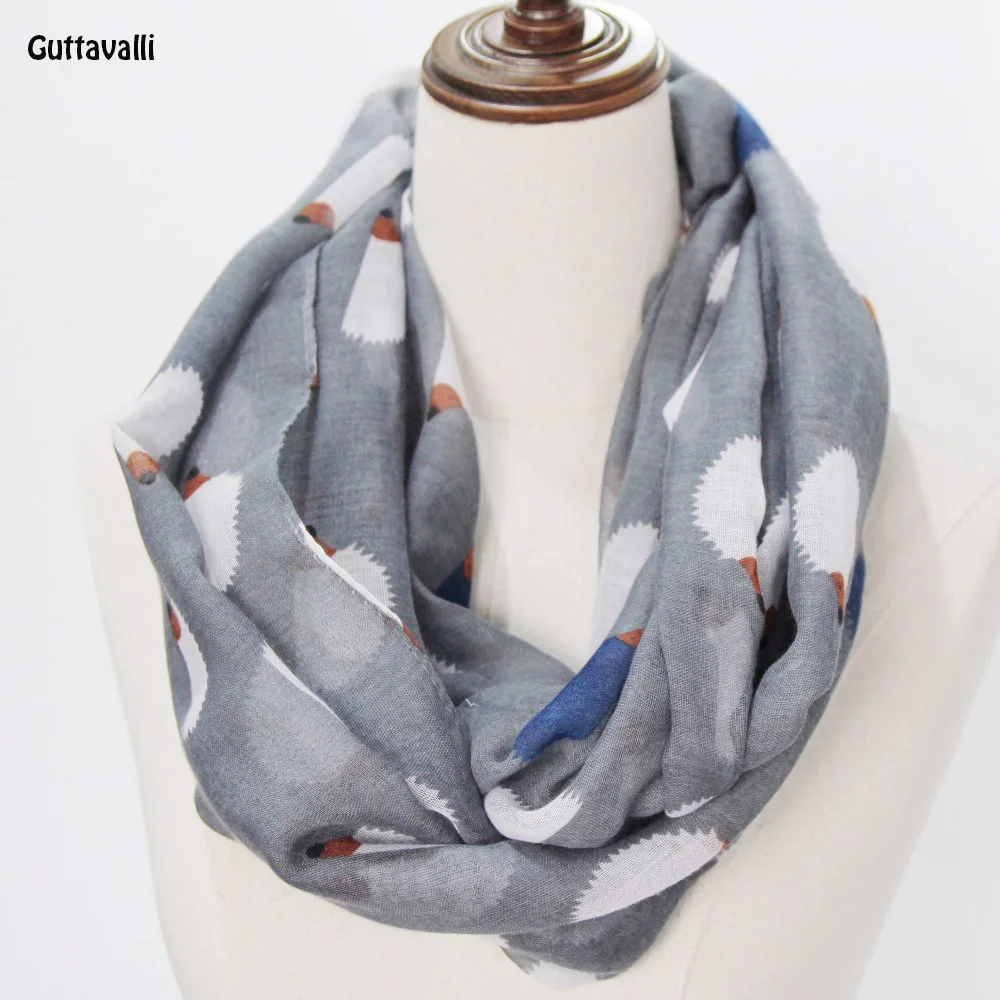 

Guttavalli Women Fashion Hedgehog Ring Shawl Vintage Winter Female Hedgepig Infinity Scarf Bohemia Chevron Animals Loop Scarves