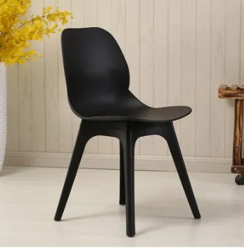 Современный дизайн классический минималистичный обеденный стул Европейский пластиковый стул для кафе гостиной модная мебель Лофт стул популярный стул - Цвет: Black with Black Leg