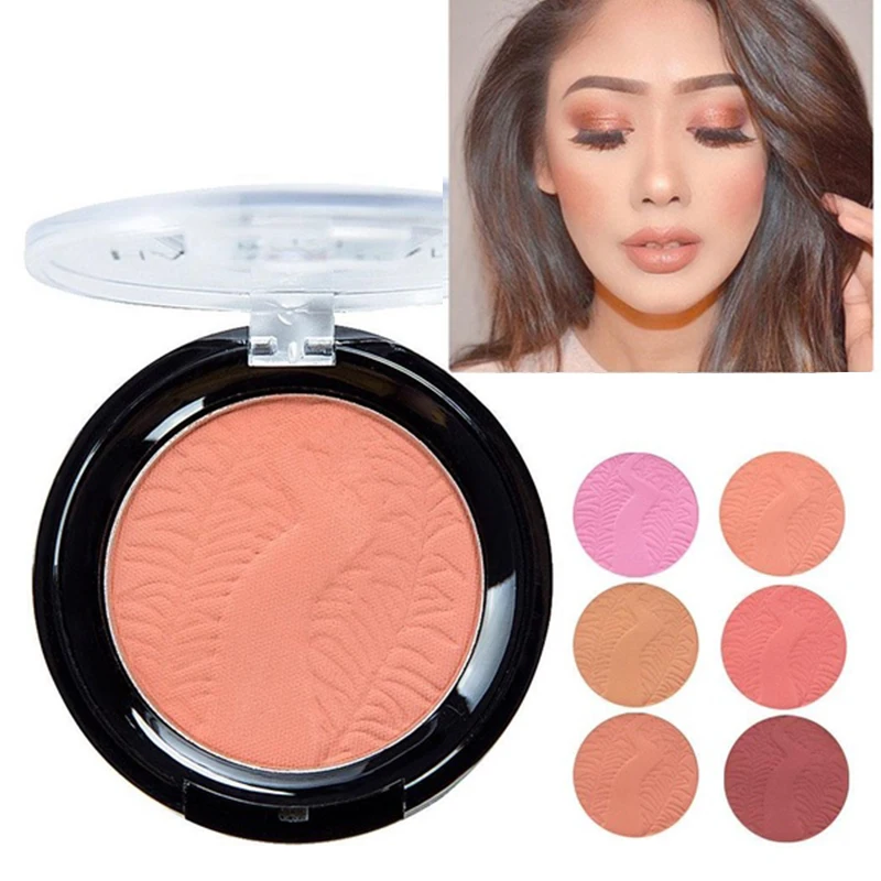 

Makeup Blusher Powder Palette High Lighter Face Contour Brighten Peach Blush Long Lasting Silky Paints Natural Cheek Make Up