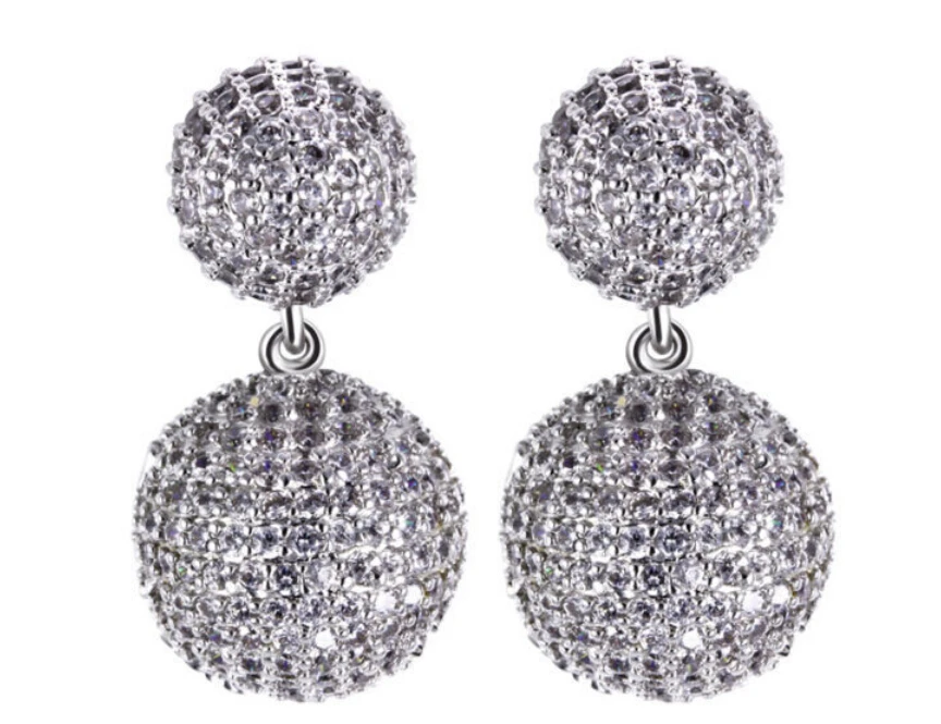 2017 Full Cz Diamond Ball Unique Design Women Luxury Gold Earrings 2017 Full Cz Diamond Ball Unique Design Women Luxury Gold Earrings Aaa Quality Cubic Zirconia Cadmium Free Bridal Jewelleriess In Hoop From Jewelry