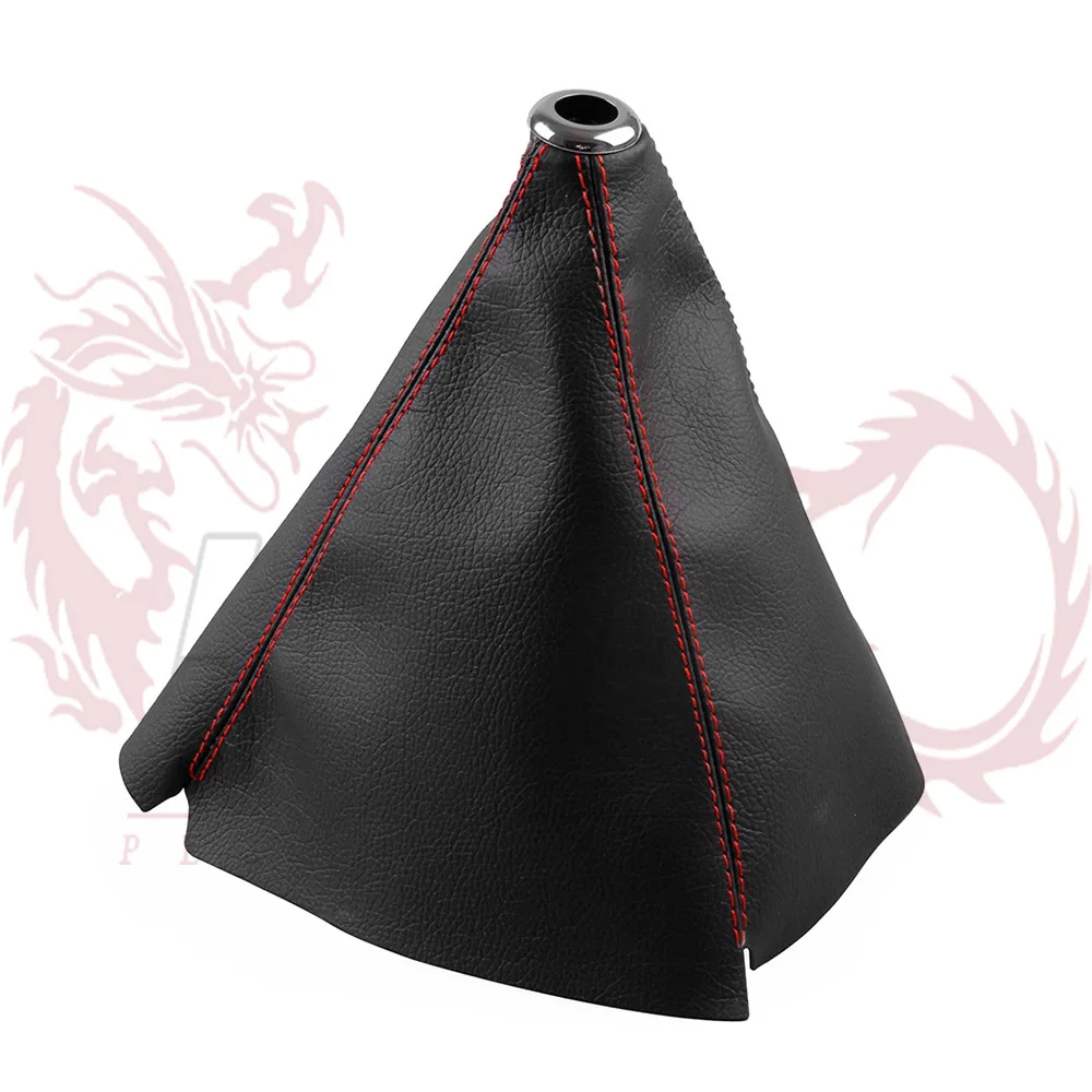 universal PU leather Look Red Stitch JDM Shift Knob Shifter Boot Cover