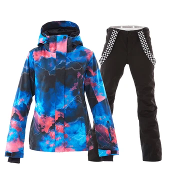 

Winter Women Ski Jacket and Pants Female Snowboard Suit Women Snow Clothes Snow Coat and Trousers Waterproof Women Ski Suits