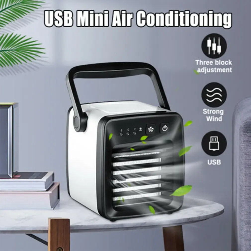

USB Mini Portable Air Conditioner Humidifier Purifier 7 Colors Light Desktop Air Cooling Fan Air Cooler Fan for Office Home