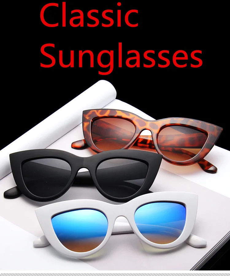 ASOUZ 2018 new fashion ladies cat eye sunglasses retro men's triangle UV400 glasses international high-end brand sunglasses (10)