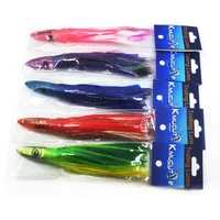 10 pcs mixed color Resin head soft octopus skirt With feather bait tackle tuna sea trolling fishing lure 6.5 inch 35g