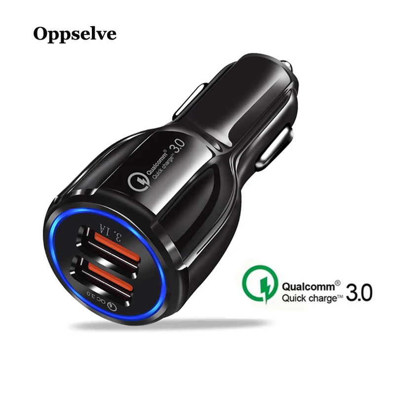 سيارة شاحن يو اس بي سريعة تهمة 3.0 الهاتف المحمول شاحن المزدوج USB سريع QC 3.0 سيارة شاحن آيفون XS ماكس X 8 زائد xiaomi محول