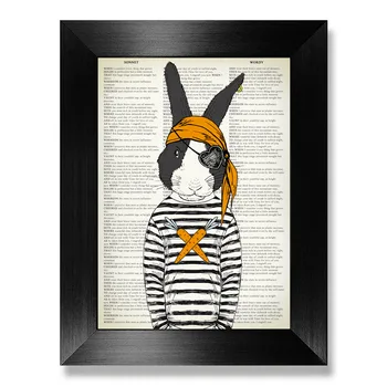 

COLORFULBOY Pirate Rabbit Wall Art Print Animal Nordic Posters And Prints Canvas Painting Wall Pictures For Living Room Decor