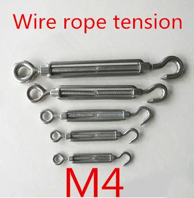URBEST M4 Stainless Steel 304 Hook & Hook Turnbuckle Wire Rope Tension Pack of 8 