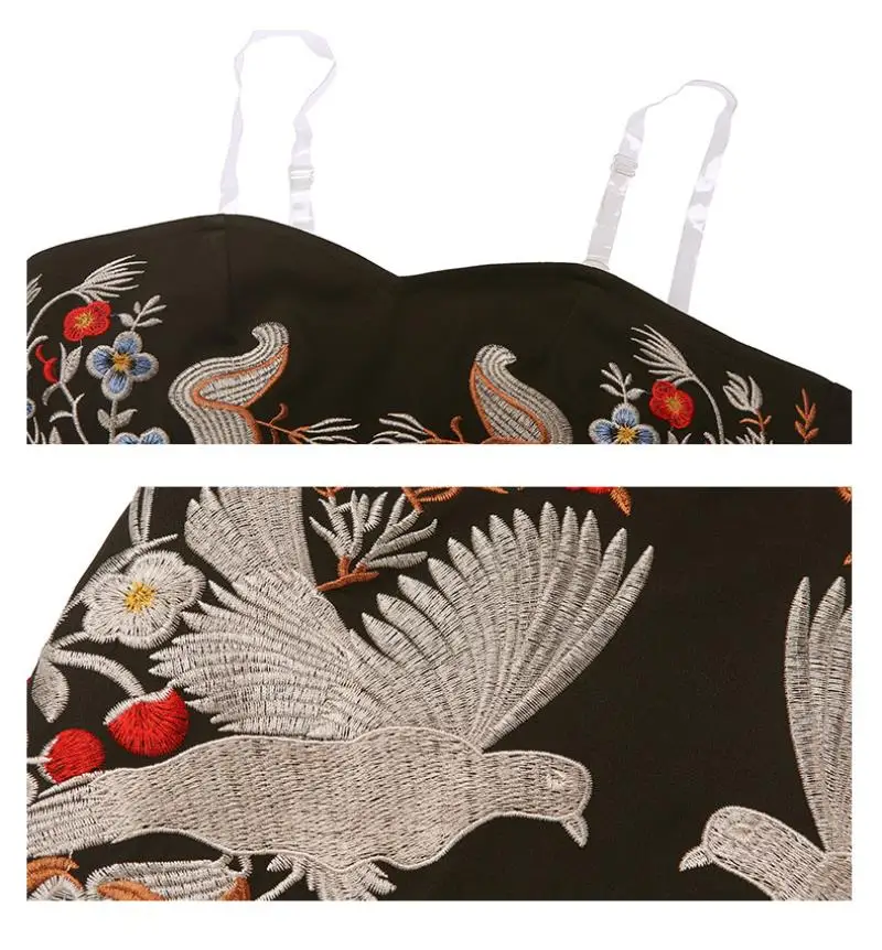 New Women's Slim Hollow Embroidered Strapless Fishtail Dress