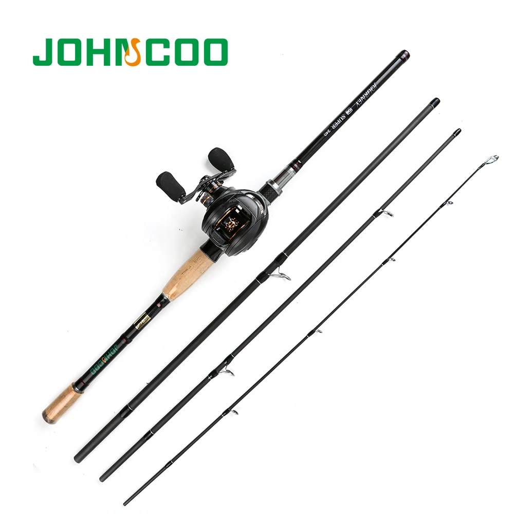 

JOHNCOO Fishing Rod Reel Set 2.1m 2.4m 2.7m Carbon Rod Baitcasting Fishing Rod Combo 165g Baitcasting Reel Fishing Rod 10-25g