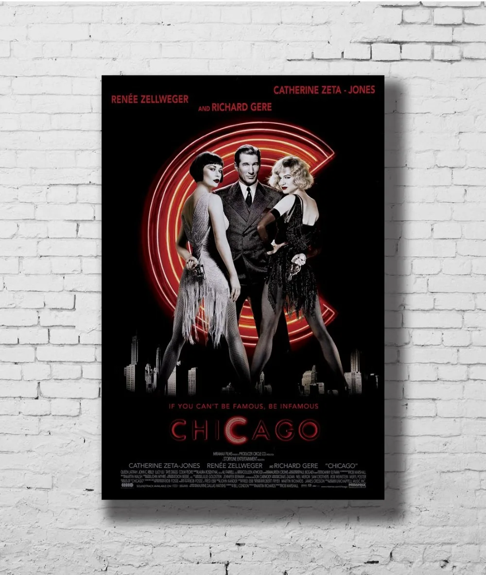 Постер из фильма «CHICAGO» односторонний FINAL NM стикер на стену украшение дома Шелковый художественный плакат