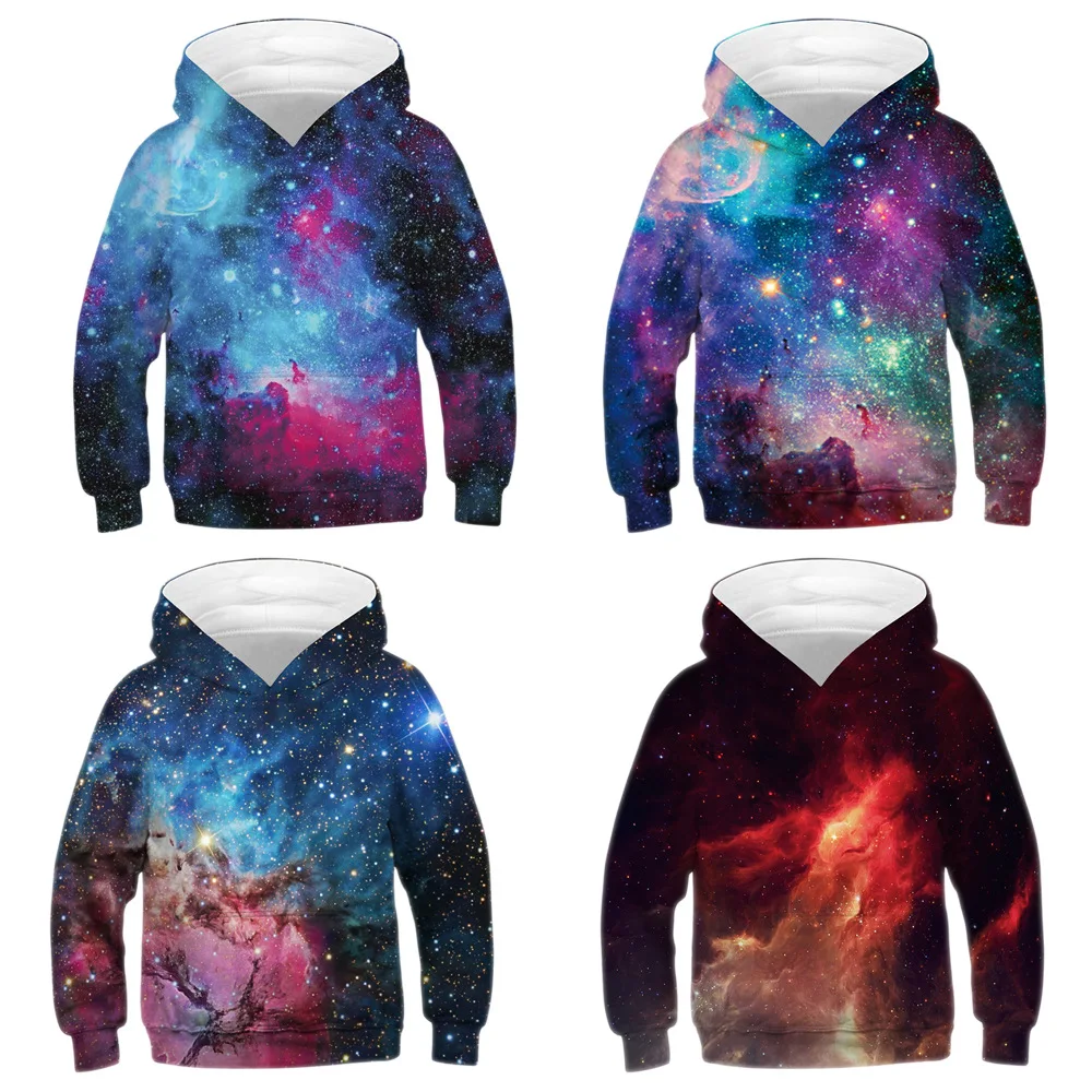 

New 2019 Spring Baby Girls Boys Hoodies Sweatshirts Space Galaxy Kids Clothes Autumn Outwear Jackets Pullover Hooded Coat
